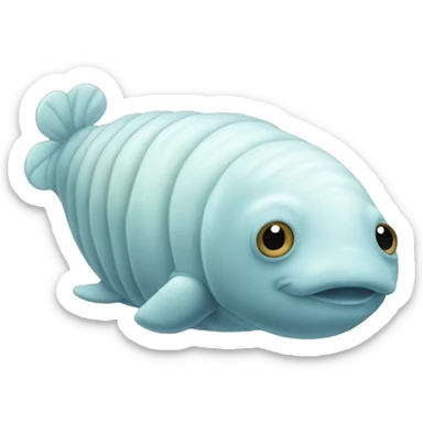 Beluga whale caterpillar bear little legs tardigrade sticker
