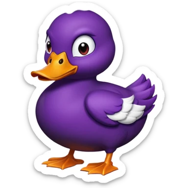 purple duck with steam coming from head, angry sticker
