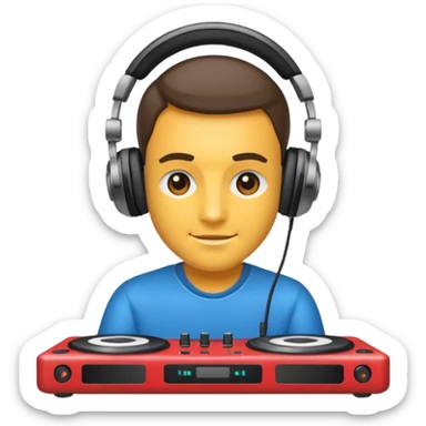 DJ with headphones sticker