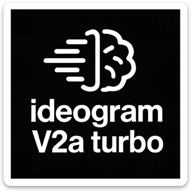 recreate this logo with text of "ideogram V2a turbo", MAKE IT FIT IN SQAURE  sticker
