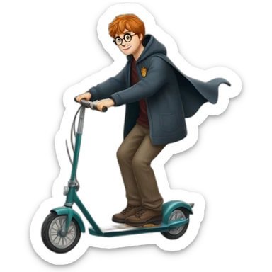 harry potter en trotinette sticker