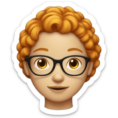 Ginger girl with glasses sticker