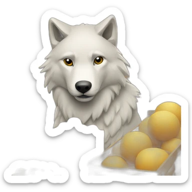 Wolf working in Wolt Market sticker