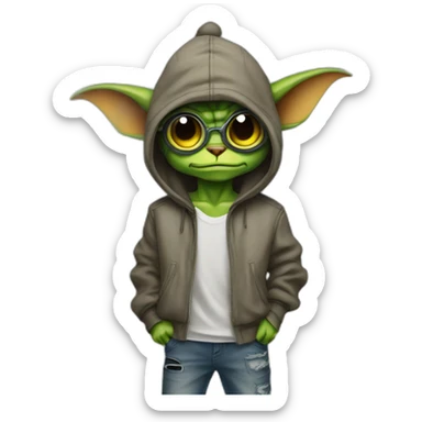 gremlin dressed in streetwear fashion sticker
