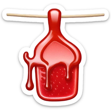 Coat hanger dipped in strawberry jam sticker