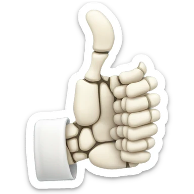 Thumb up skeleton hand sticker