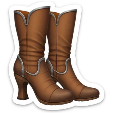 medievil boots, simpleand plain fantasy adveture boots, female, no laces, high heels sticker