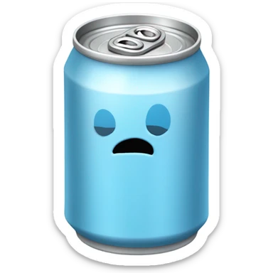 Plain baby blue soda can  sticker