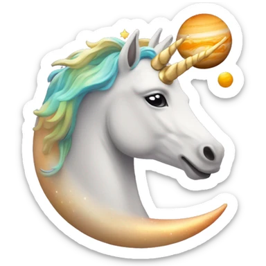 Une licorne qui devient humaine sur Jupiter  sticker