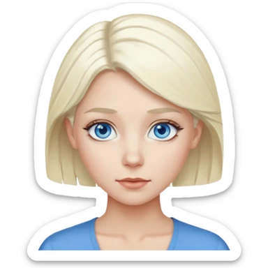 Emily Armstrong with blue eyes, platinum blonde hair sticker