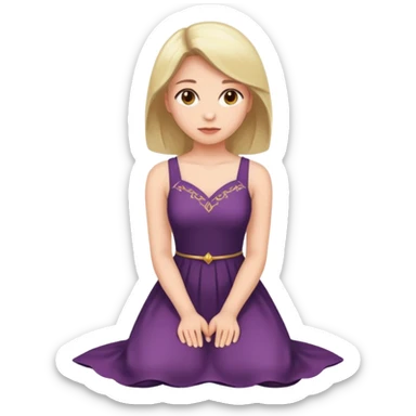 MN sitting on chair Woman kneeling sticker