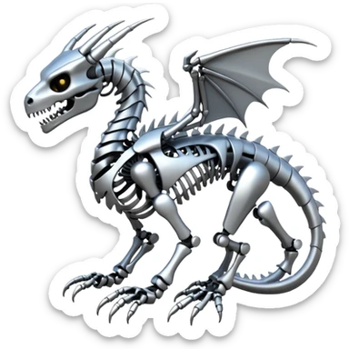 A skeleton robot dragon  sticker