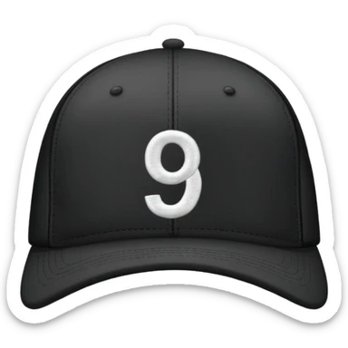 black cap with number “9” on it sticker