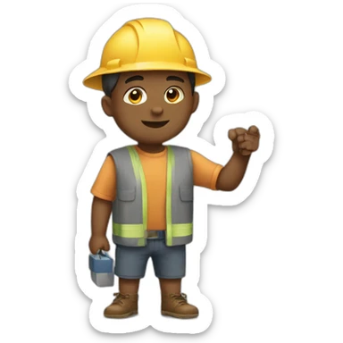 A boy work trading sticker