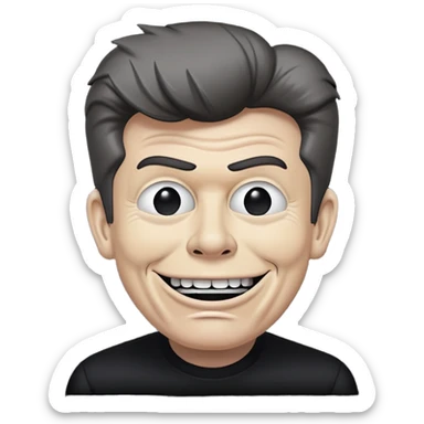Rick Astley as gray suicidal trollface and the background is just pitch black sticker