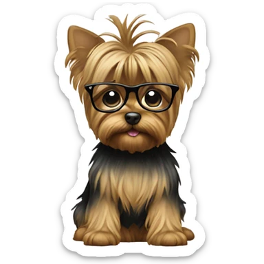 Yorki with glasses sticker