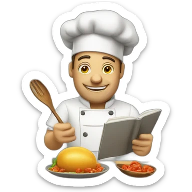 reading cooking chef sticker