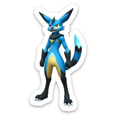 Lucario-Zeraora full body sticker