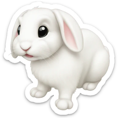 white bunny on white sticker