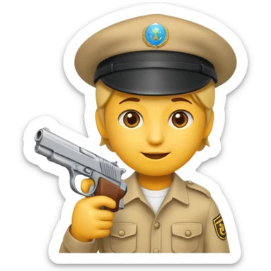 As un emoji que se vea la cabeza nada más con una gorra de lado y que no tenga aspecto infantil con una pistola  sticker