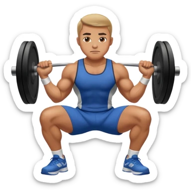 Guy squating without a dumbell sticker
