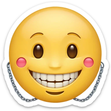 A SMILING EMOJI WITH BRACES sticker