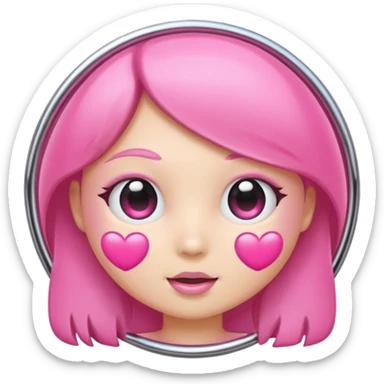 pink girly chrome internet sticker