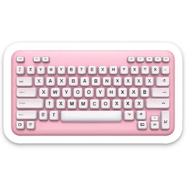 Pastel pink and white gaming computer keyboard sticker