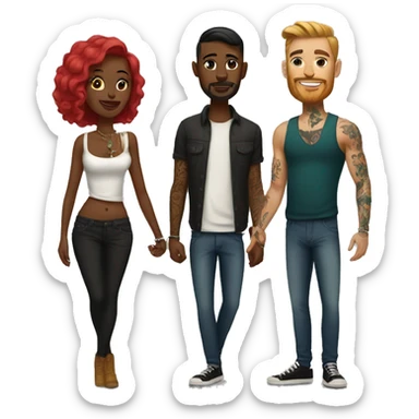 Apple style couple with style and tattoos sticker