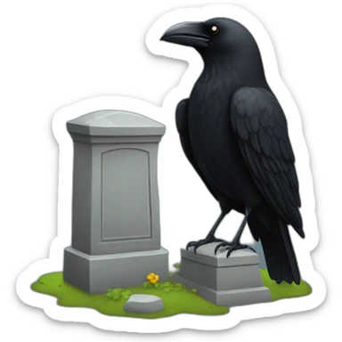 Crow-in-cementery sticker
