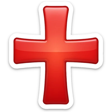 A simple scarlet-red cross sticker