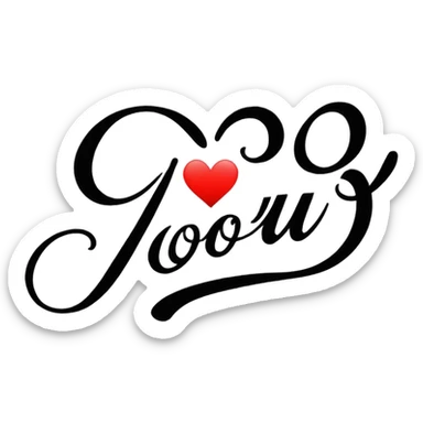 I love you written in cursive  sticker