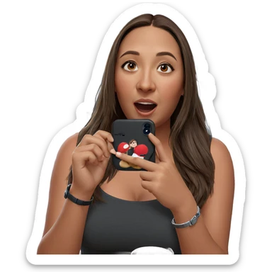 girl with brown hair indoors sticker