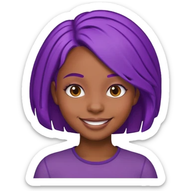 nerd emoji but it’s a black girl with purple hair sticker