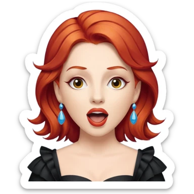 red hair  opera singer singing sticker