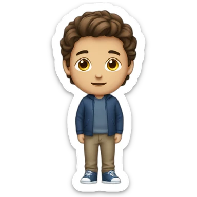 1 boy with brown hair  sticker