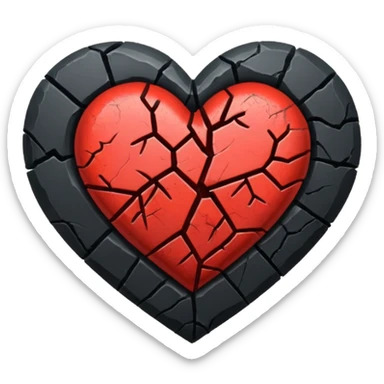 Siyah kırık kalpk sticker