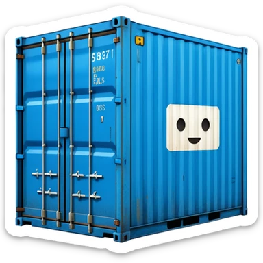 goods Contener emoji which is used for shipment of goods, single contaner sticker