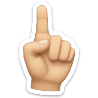 left hand with pointer finger pointing up and thumb pointing right and all other fingers down sticker