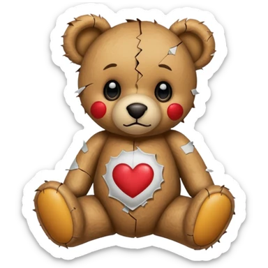 Baby teddy bear beat up sticker