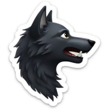 Black wolf howling  sticker