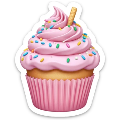 pastel pink cupcake with a bite taken out sticker