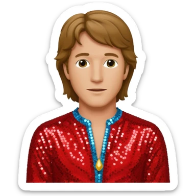 Andy Gibb with red sequin outfit sticker