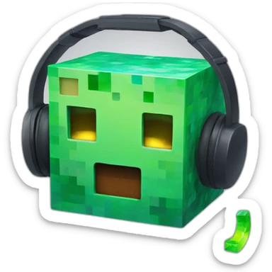 Minecraft Slime wearing a headset sticker