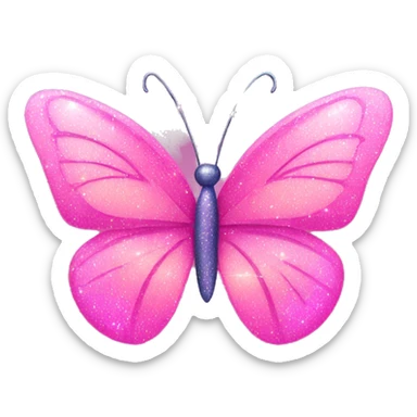 pink sparkle butterfly sticker