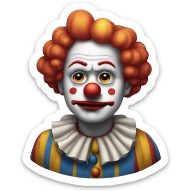Sad clown sticker