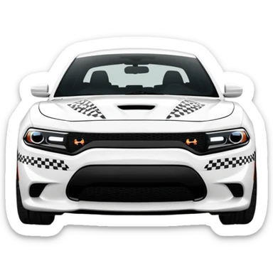 CHARGER DOSH HellCat SRT white and Pattern on the side of the logo Lynx with Black Control 4k, 8k sticker