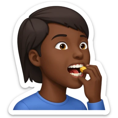 Tête de profil, et qui fait chute en montrant sa bouche sticker