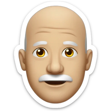 bald jewish man with agressive face no mouthtash sticker