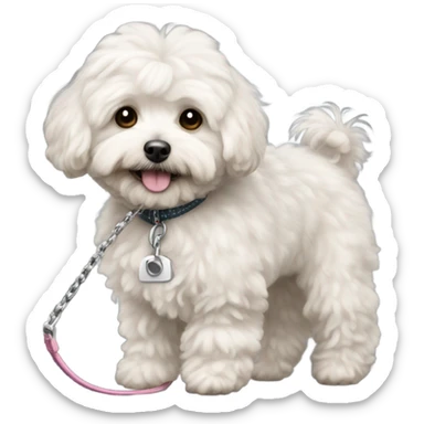 a maltipoo walking sticker